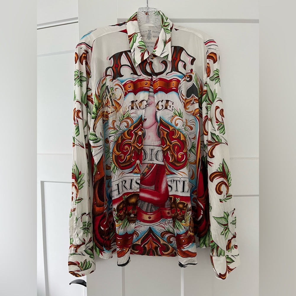 RARE VINTAGE/Christian Audigier White Collar Stay